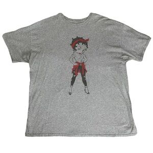 BETTY BOOP Gray Graphic T Shirt in 2XL